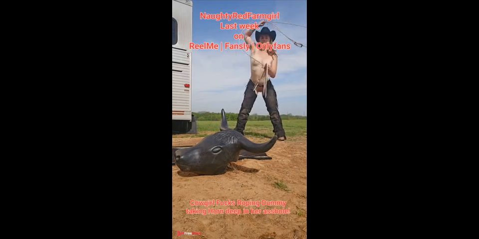[GetFreeDays.com] Cowgirl Fucks Roping Steer Horn in asshole, Strips down nude on, uses Huge New Toy to stretch ass Sex Leak July 2023