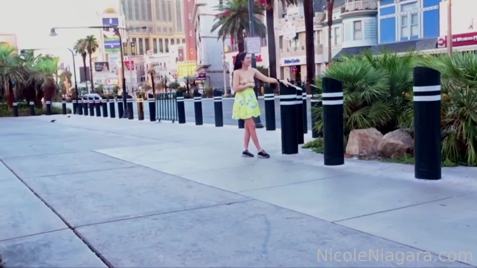 free xxx video 23 Nicole Niagara – Stripping in public in yellow dress, weird fetish porn on public 