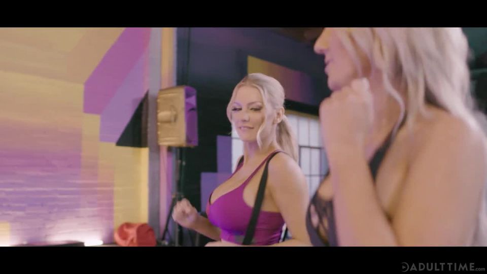 Transfixed, AdultTime - Kenzie Taylor, Kayleigh Coxx - Workout Girls - Cumshot