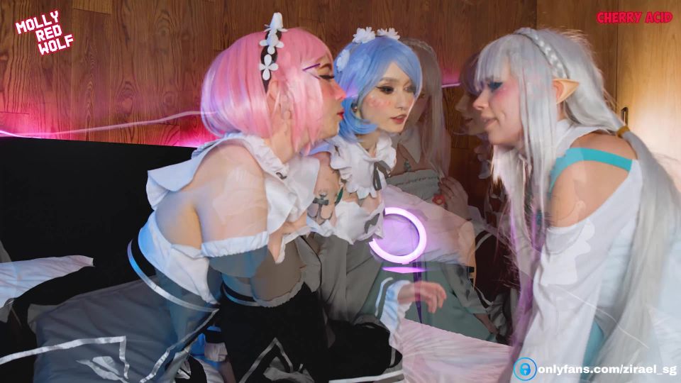 xxx clip 10 Zirael Rem – Rezeroa Lesbian Threesome Sex | teen | cosplay 