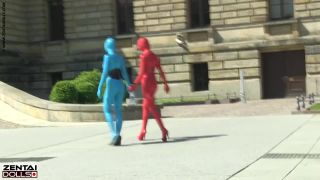 zentai models in the city