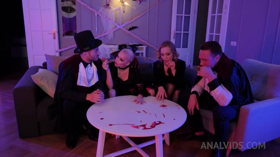 Anally Vampire Halloween party  DAP (double anal) and DP with