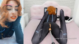 Black Widow Cosplay Big Butt Girl Sucking And Fucking With Her Sex Mach