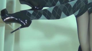 free porn clip 36 LadyAngelika presents Lady Angelika in Black Pantyhose Argyle Socks Feet Leg Tease With Jerk Off Instructions, pretty feet fetish on feet porn 