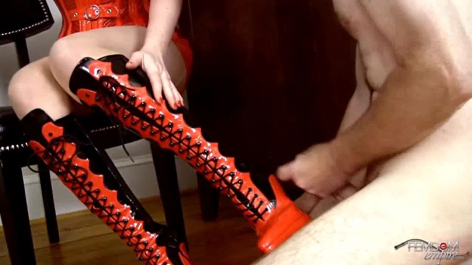 clip 43 Boot Cum Licker on cumshot femdom strapon mistress