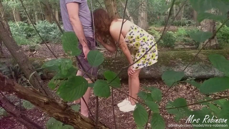 Mrs RobinsonCouple having Public Sex in the woods from Voyeur POV