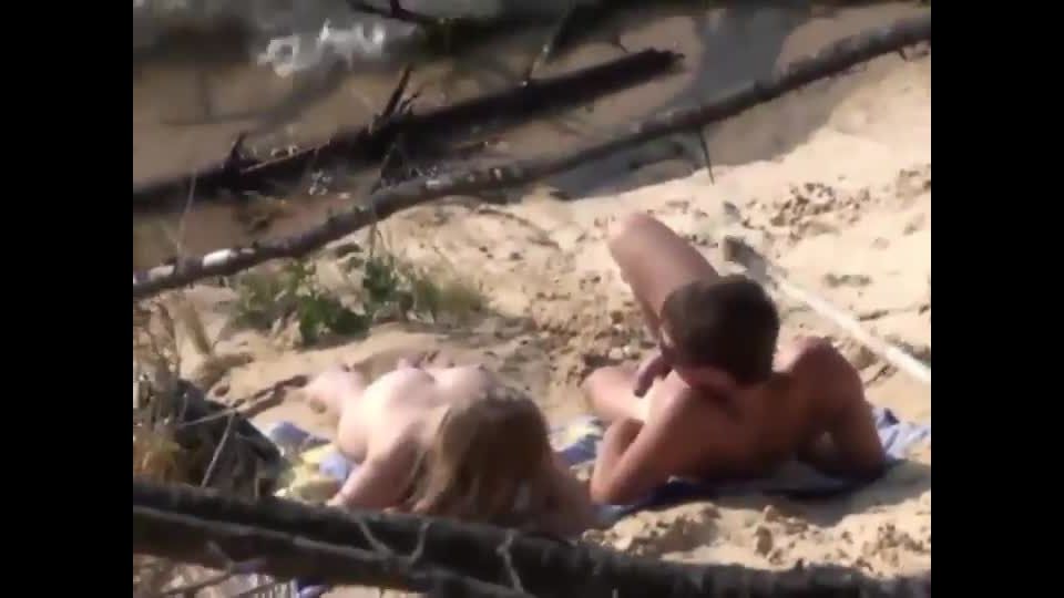 Hard fucking caught on a hidden beach Nudism!