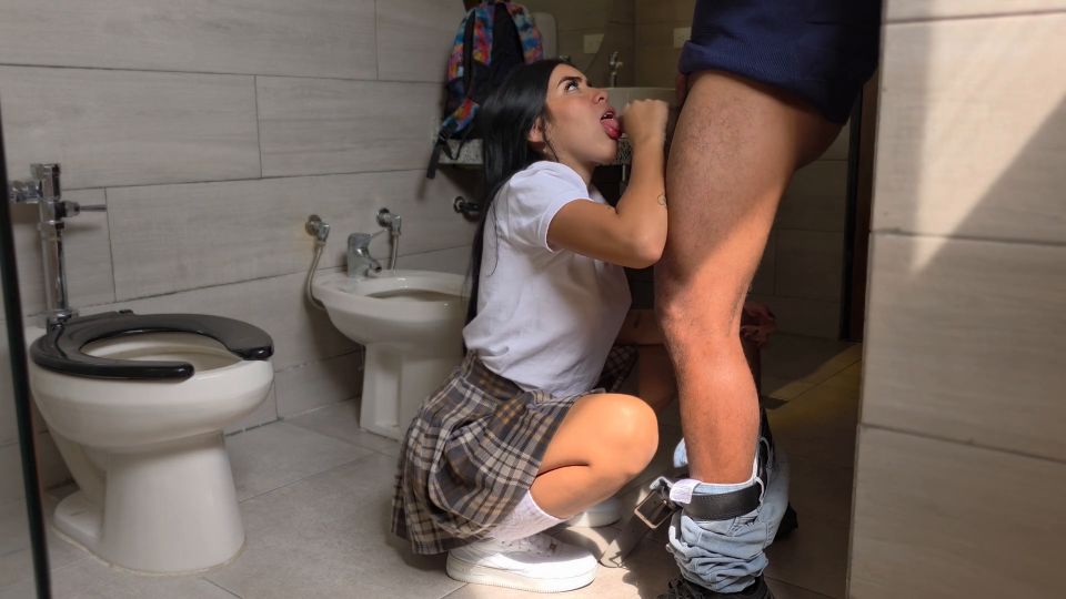 7193 Teacher and his Student Enter the School Bathroom to Fuc...