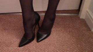 femdom - Shiny Shoejobs presents Dorsay Stocking Pump Cum