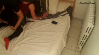 Family couple hard pegging with big strapon