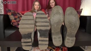 Femdom porn  UNDER GIRLS FEET  Under Girls Feet Lick Dirt From Our Boots Loser K