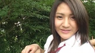 Hoshino Emi sensual Asian teen in school uniform shows off International!