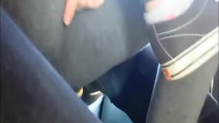 Hot girl rubs her pussy during a bus  ride