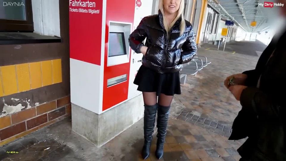 free porn clip 41 MyDirtyHobby – Daynia – Public Slut on Platform 1 on fetish porn femdom latex bondage