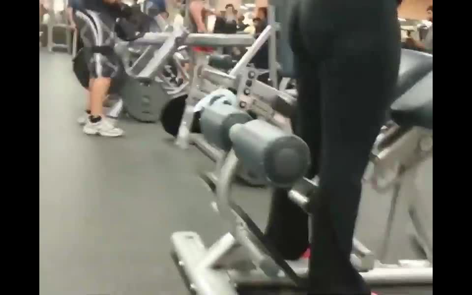 Muscular ass spotted in the  gym