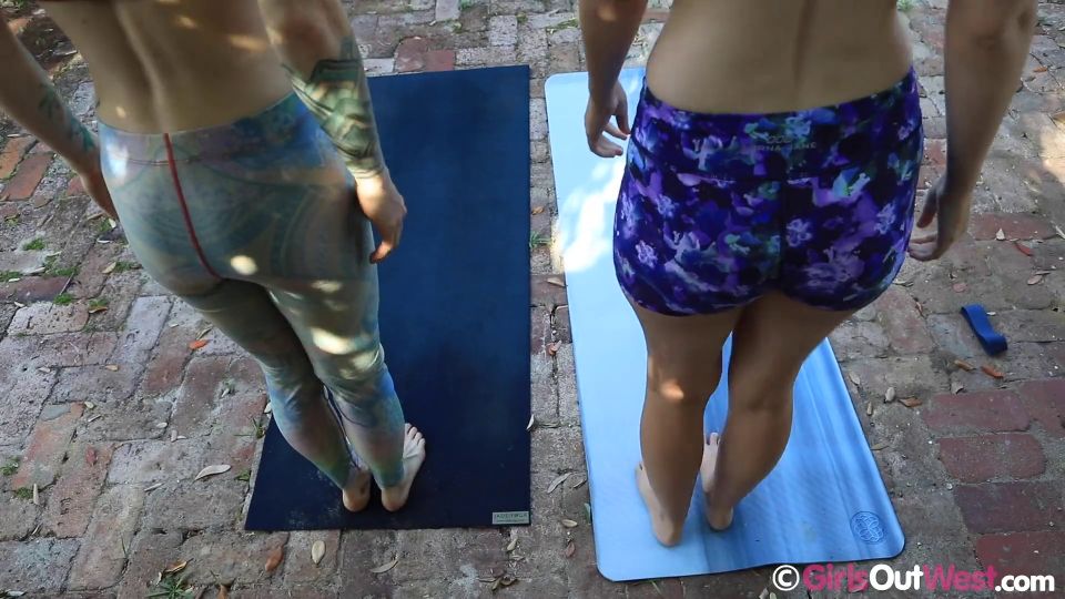 Lovely Pigtailed Babes Have Lesbian Sex During Yoga Practice Outdoors