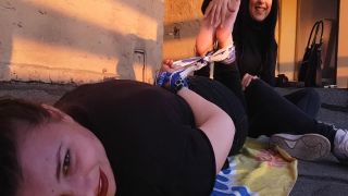 Tickle feet – Tickle Nail – Hogtied on the rooftop,  on feet porn 