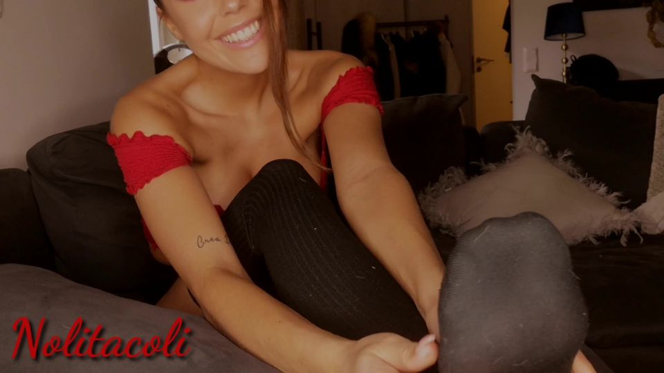 online clip 44 Goddess NolitaColi - Have Pretty In Red Tell You What To Do With Her Socks In Your Mouth [1440P] | foot fetish | fetish porn femdom cuckold slave