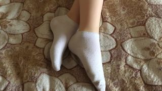 Fingering in stockings sweetl footjob part 2