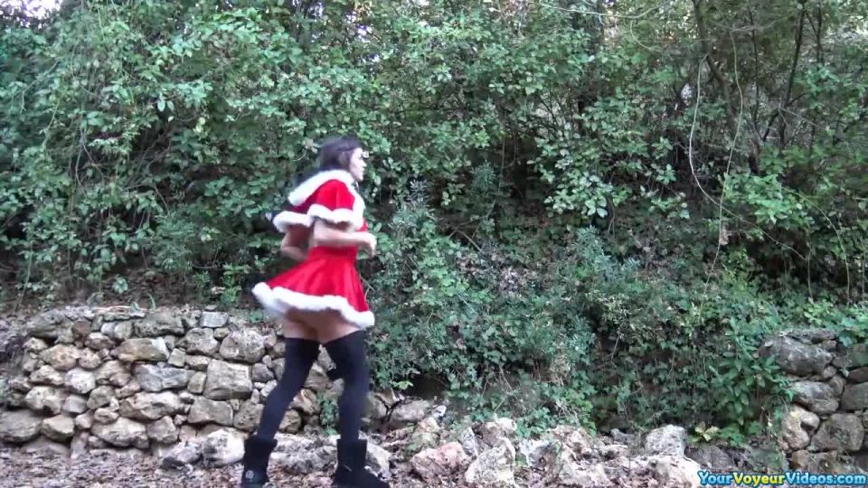 Santas wife masturbating in public park public 