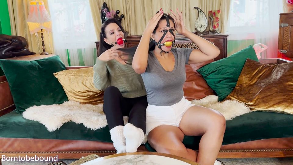 online adult clip 31 The Calisa Bliss, enjoying slouch socks, big gags and a hogtie in short shorts, light femdom on bdsm porn 