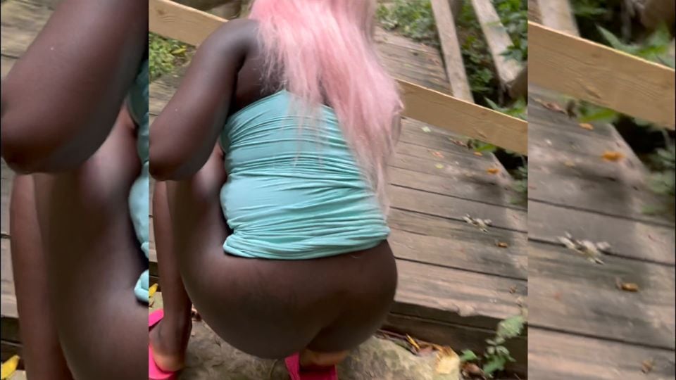 Slutty Black Girl Gets Fucked Outside On The Trail