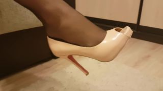 gay foot fetish sex fetish porn | Shoes – Rina Foxxy – red toes, nylon feet | pantyhose porn