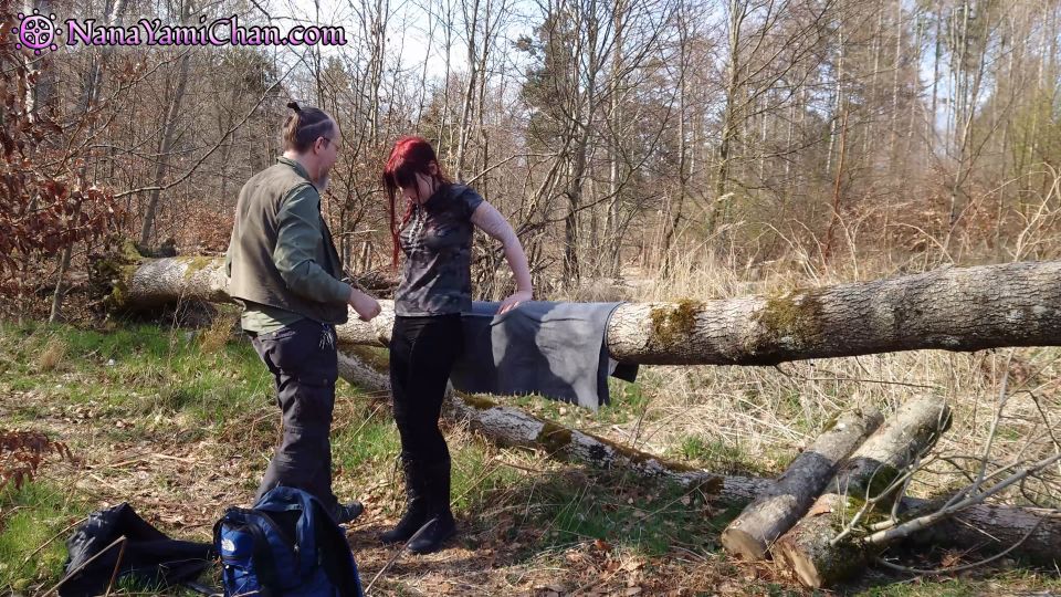 Girl Tied To Tree Log In Public Forest Breath Control & Teasing To Orga