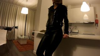 Petittits () striptease and masturbation in leather