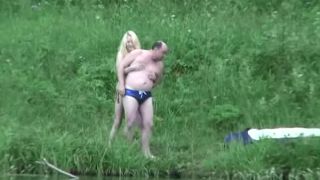 Couple having sex in river shore Public!