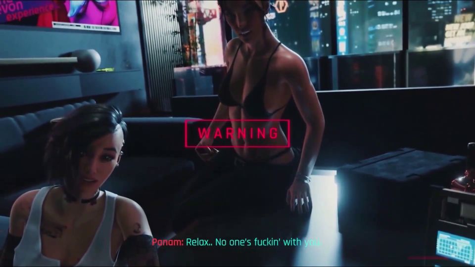 Cyberpunk 2077 Hot Game Porno Scene, Judy Alvarez, Panam Palmer Fucks S