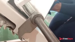 I invite the big-ass girl I met at the gym over after her leg workout.     