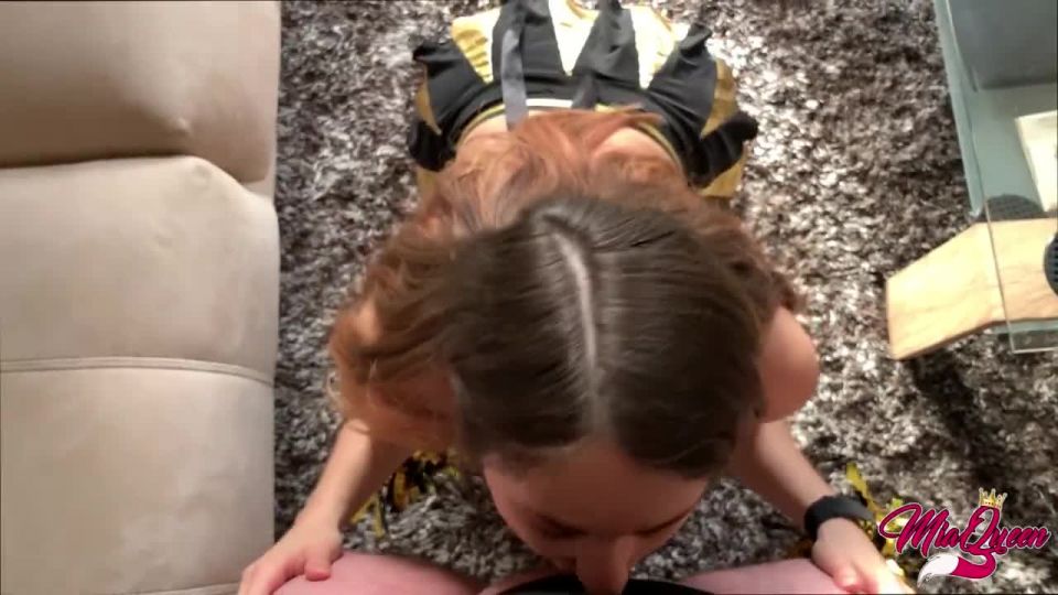 Horny Cheerleader let me cum inside her tight pussy