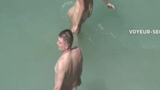 Voyeur notices they fuck in the water Nudism!