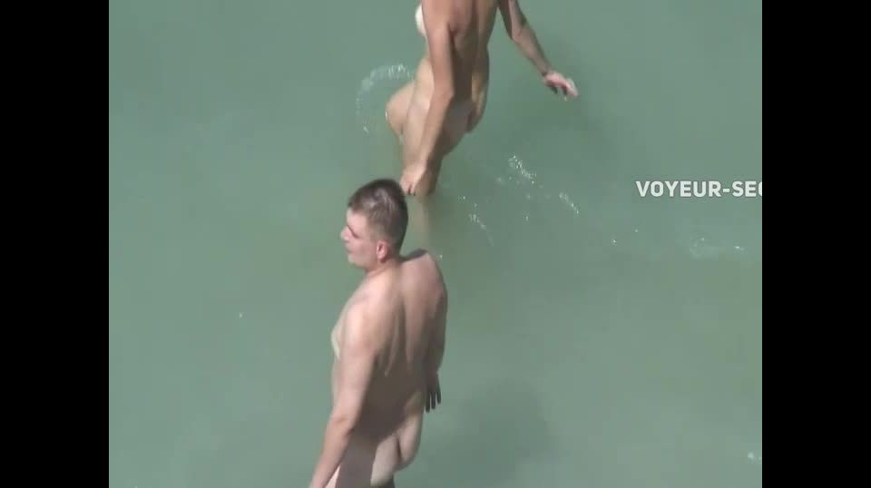 Voyeur notices they fuck in the water Nudism!