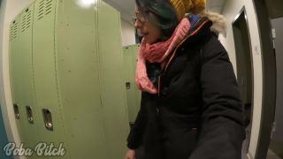 online adult video 4 Boba Bitch – Oiled and Butt Plugged in Gym Locker Room - boba bitch - public mom feet fetish