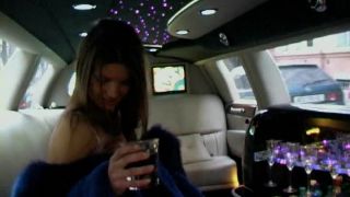 Three girl orgy in a limo GroupSex