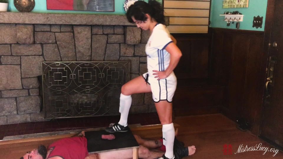 Mistress Lucy Khan - Soccer Cleat Cock Trampling - ManyVids