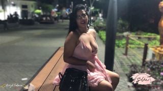 My Friend Controls My Orgasm With The Lush Of Lovense In A Public Park 