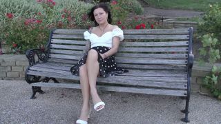 Hot Milf Public Masturbation With Dildo On Bench In Park. Milf'S Public 