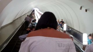 Upskirt-times.com- Ut_3320# Tanned brunette in short white dress. Our operator several times lifted her...