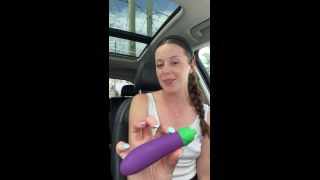 Nadia Foxx Trying out a cute new vibrator in a busy parking lot!