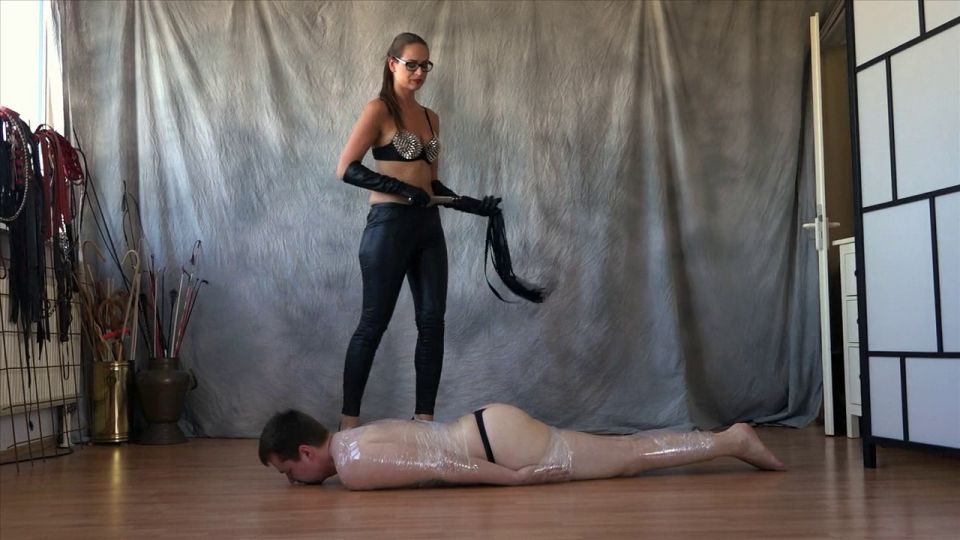 FEMDOMFOTO - Lady Iveta - Wrapped And Whipped (German).