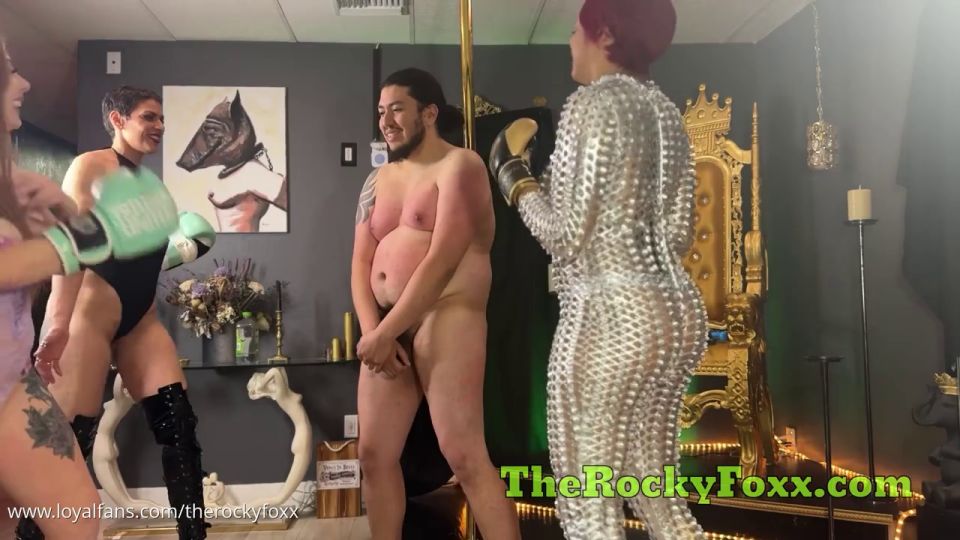 Mistress Kayla And Mistress Sasha Human Punching Bag Makes Himself Useful By Geting Hit From All Angles Goddess Rocky Foxx (Femdom porn)