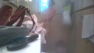 Horny girl fingering pussy in the shower. hidden cam