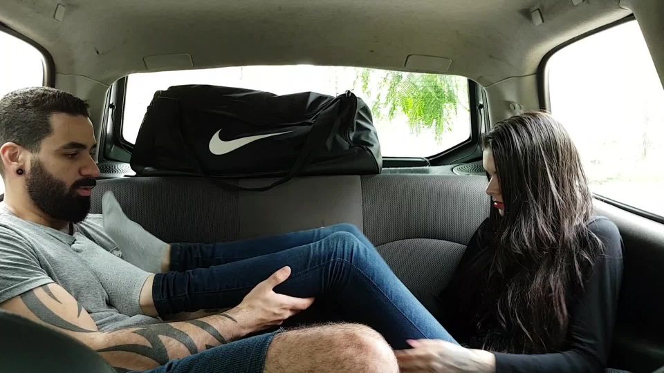 free online video 10 Emily Foxx – Smelling My Socks And Worship My Feet In The Car on fetish porn femdom haircut