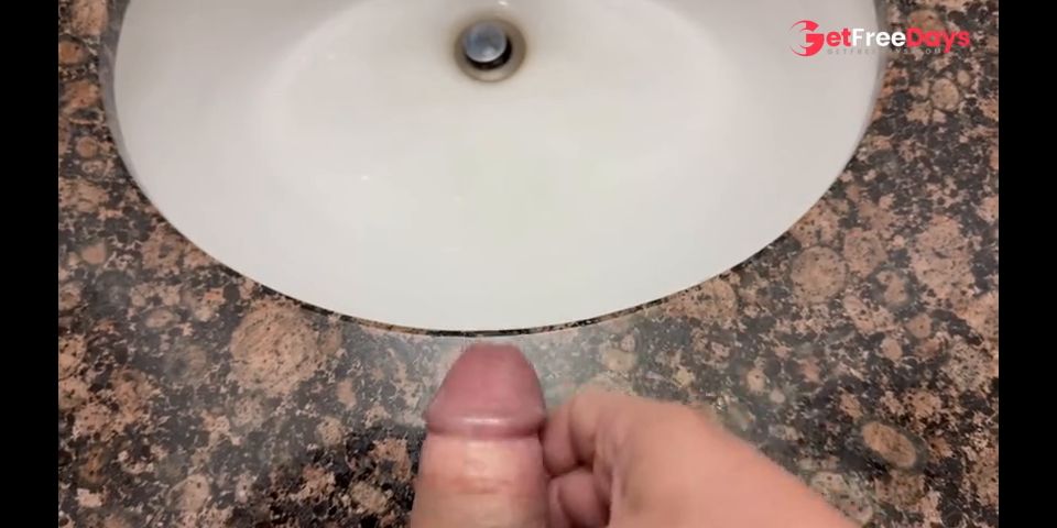 Huge Cum in a Marble Sink
