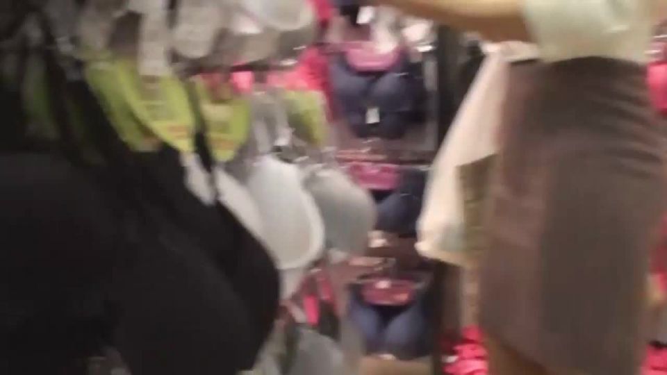 Hot lady shops for a new bra
