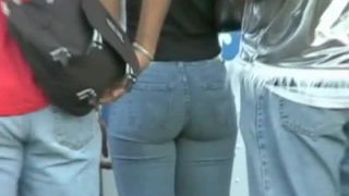 Watch big black butt in  jeans