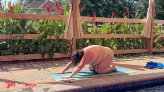 [GetFreeDays.com] BBW Naked Yoga by the pool Porn Video December 2022